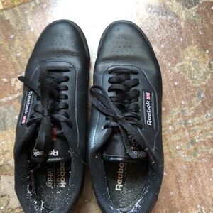 Reebok Men's Black Leather Sneakers